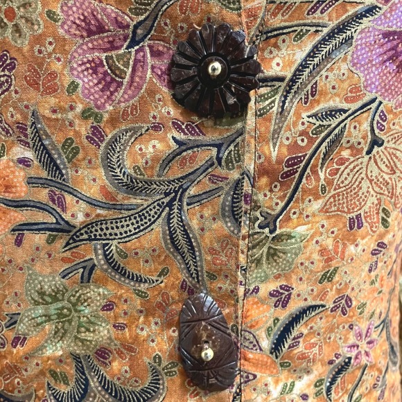 Vintage NWT Paul Ropp Batik Jacket & Tunic Top Set Corset Back Boho Festival S M - Picture 2 of 13